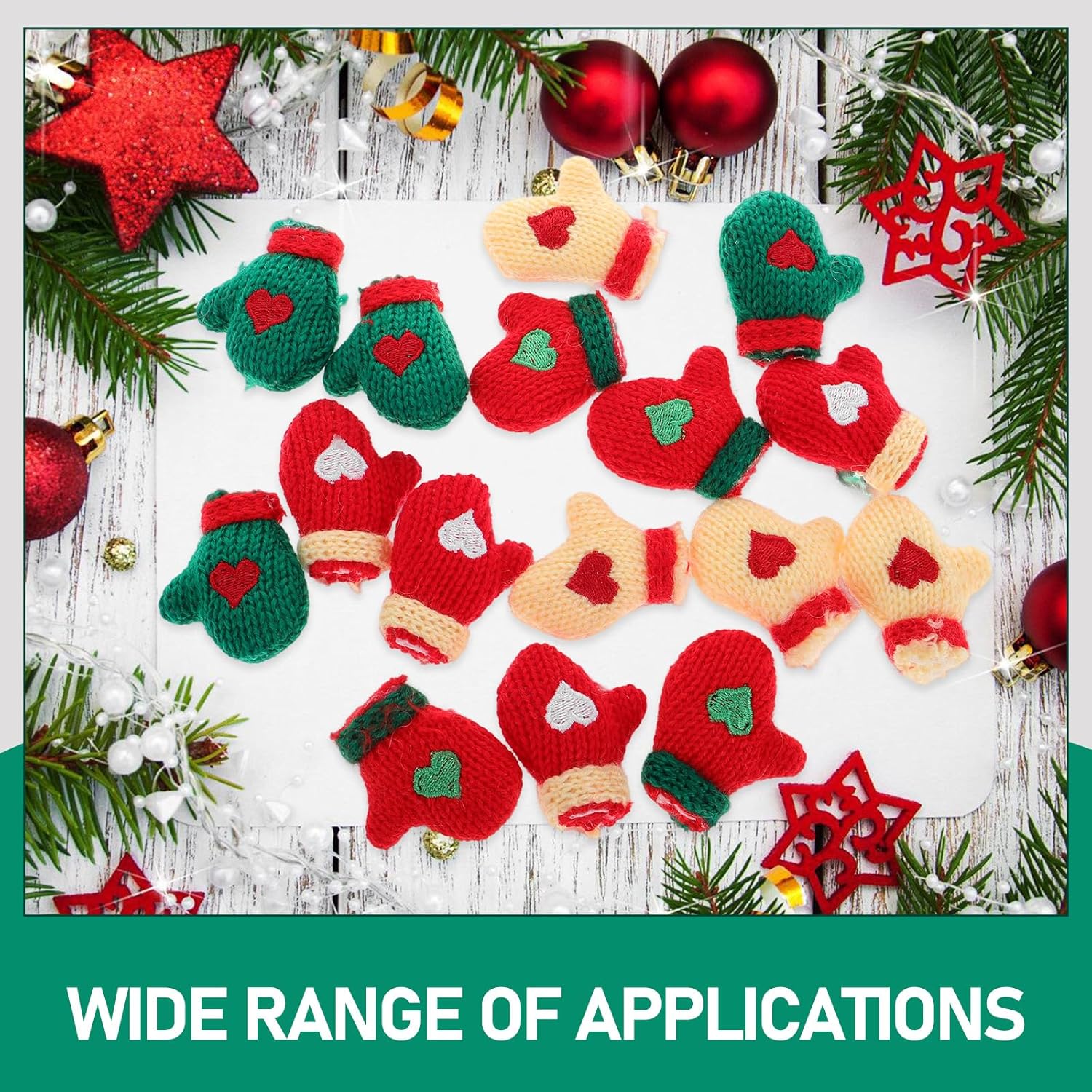 VILLCASE 16 шт. Мини Рождественские вязаные перчатки, Миниатюрные плюшевые перчатки для кукольного домика, DIY кукольные поделки, Украшения для рождественской елки, Ассорти цветов, 1,77 * 1,57
