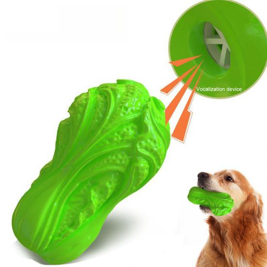 Simulated Cabbage Dog Chew Toy Bite Resistant Squeaky Aggressive Chewers Interactive Vegetable Toy Small Medium Large Dogs Teething Cleaning Toy