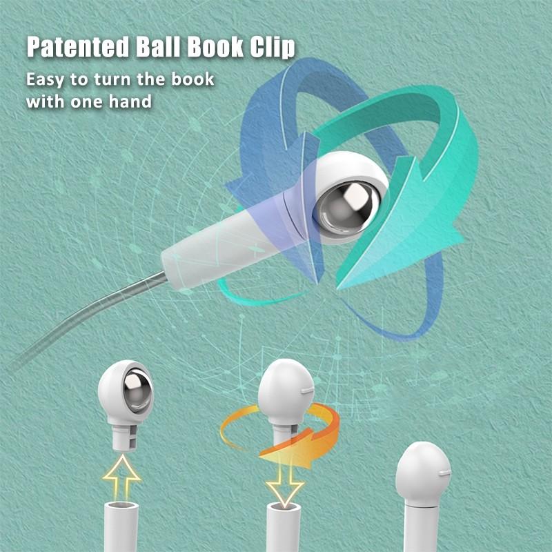 360° Rotatable 2 Adjustable Book Reading Stand Ergonomic Foldable Tablet Stand Retaining Clip Reading Board Stand