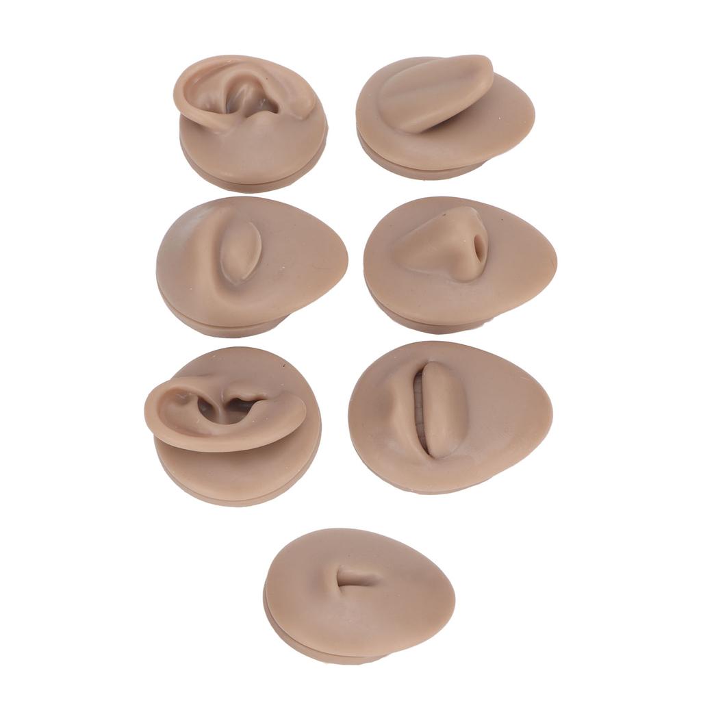 Body Piercing Practice Model Simulation Silicone Ear Eye Nose Mouth Tongue and Belly Button Model for Novice Piercer