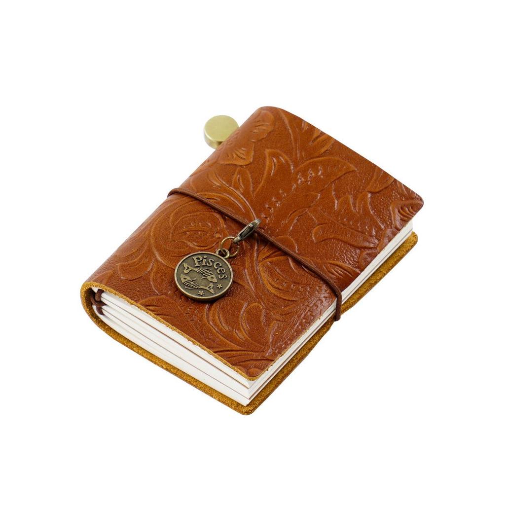 Mini Cross-Border Traveler's Loose-Leaf Cowhide Pocket Journal