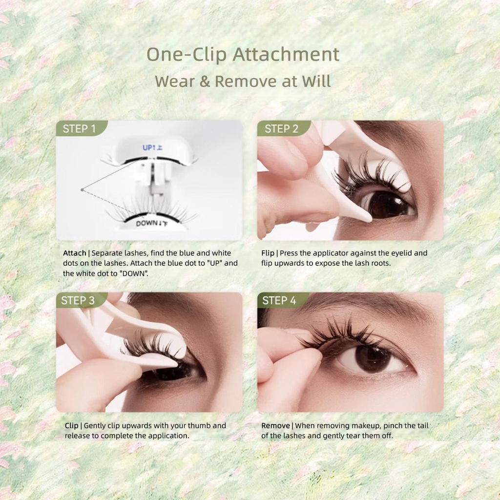WOSADO Magnetic Eyelashes, No Glue Required, Natural-Looking, Korean-Style, Black Color, 9.5-10~11-10mm Length, 21.5mm Width
