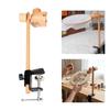 Embroidery Stand for Needlework, Desk Side Clamp Support with Rotating Head, Wood Finish, 0-1.77in Clamp Opening, Thread Frame Use