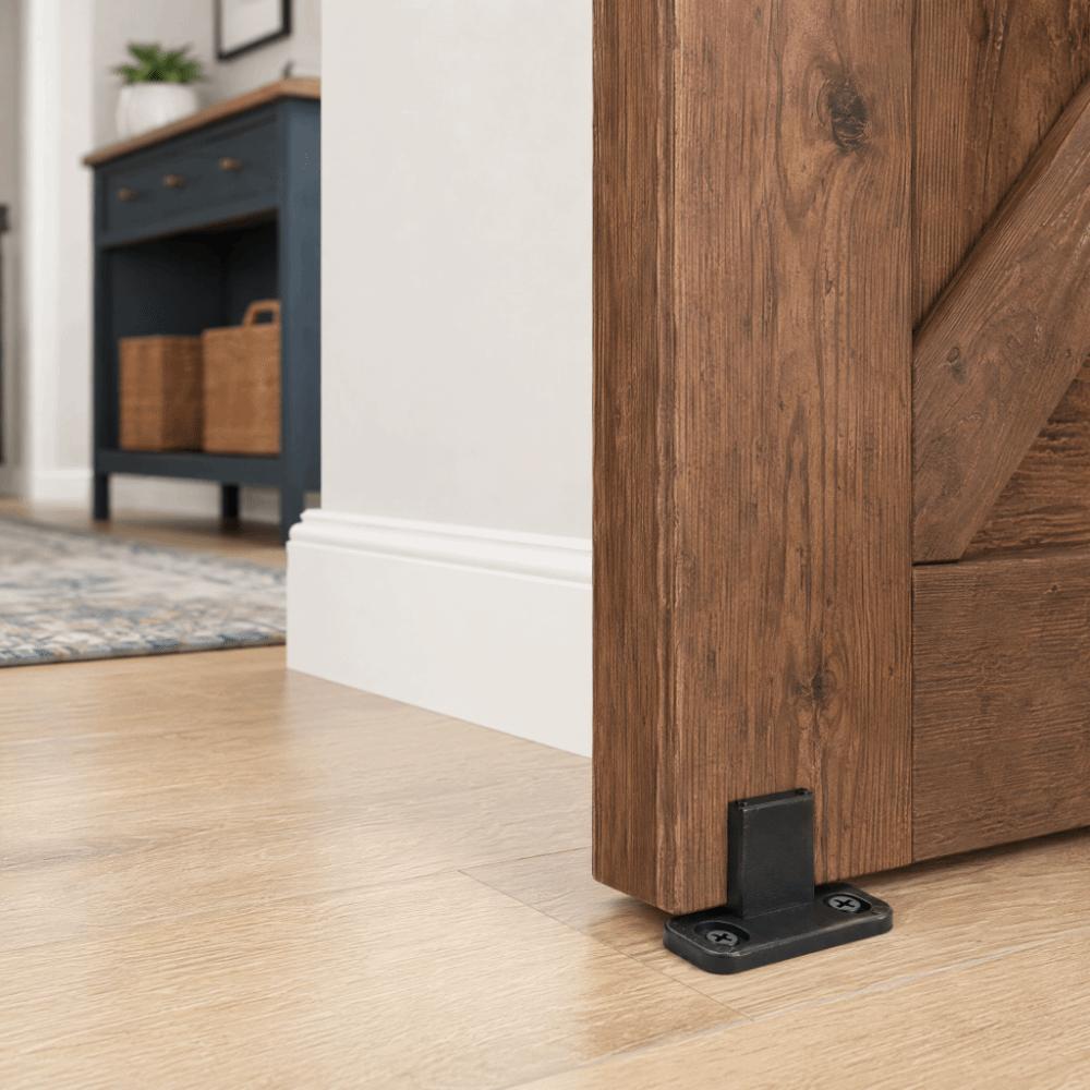 2pcs POM Sliding Door Bottom Guide Black Floor Mounted Guide Barn Door Floor Guide  Barn Doors