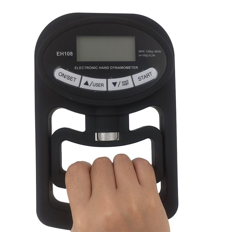 265 Lbs Digital Hand Dynamometer Grips Strength Trainer Electronic Tester Meter Gauge Measurer USB LCD Screen Sport Home School