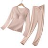 Women S Thermal Underwear Set With Bra Pad Long Sleeve Autumn Winter Warm Homewear