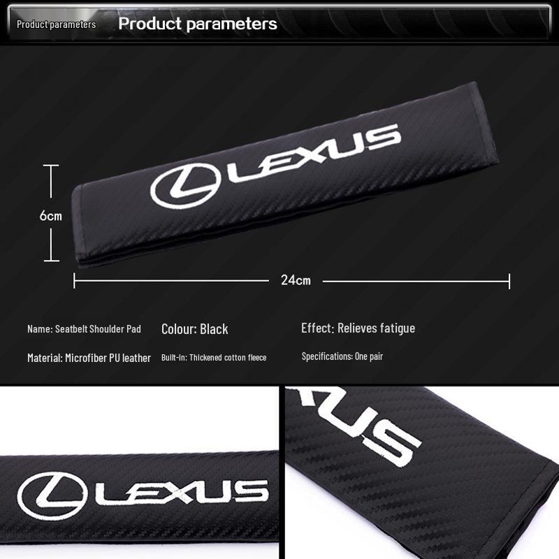 Mini Logo Leather Carbon Fiber Car Seat Belt Shoulder Pad
