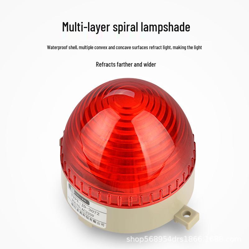 JD-3072 Mini Rainproof LED Strobe Light - Steady Signal & Alarm, 12V/24V/220V