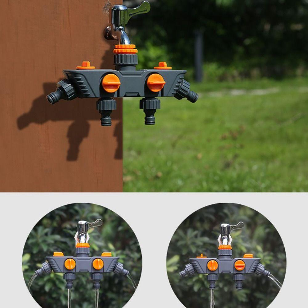 Four Independent Switches Hose Diverter Faucet Hose Connector One In Four Out  Outdoor Watering
