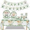 Jungle Safari Disposable Tableware Paper Plates Cups Animal 1st Wild One Birthday Party Decor Kids Baby Shower Supplies Woodland
