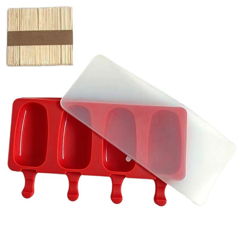 Oval Silicone Ice Pop Mold - Food Grade, 4 Cavities for DIY Popsicles