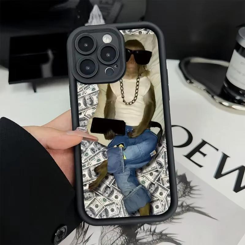 

Funny Monkey MEME Phone Case For iPhone 16 15 14 13 12 11 Pro Max XS X XR 7 8 Plus Mini SE 2020 2022 Camera Protective iPhone 12 Mini
