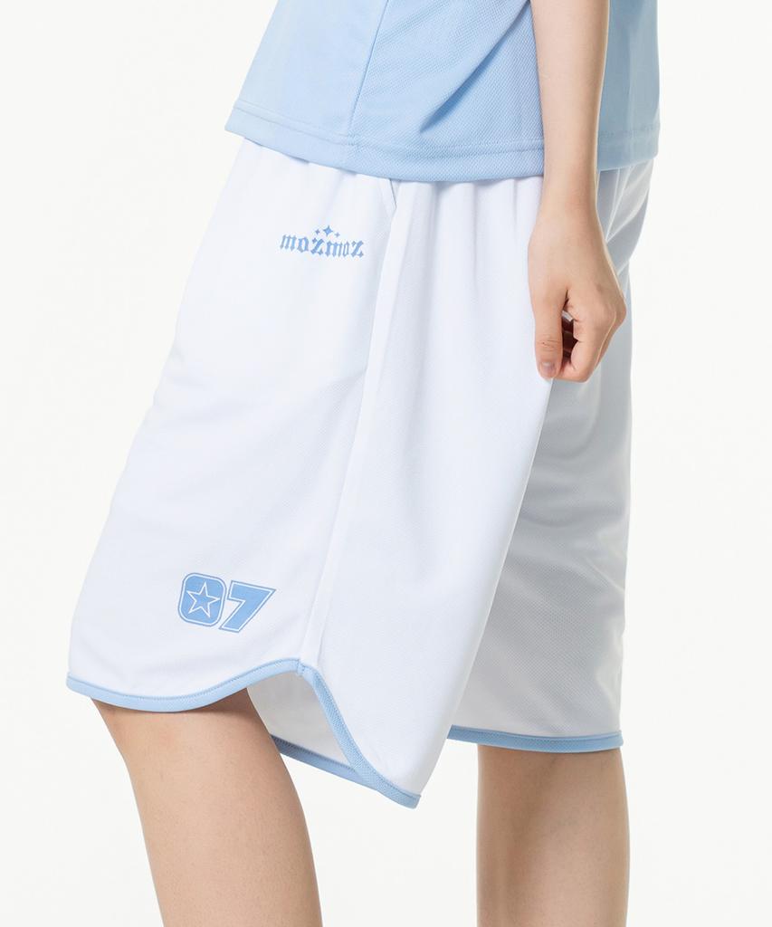 MOZMOZ Pastel Air Mesh Jersey Shorts Blue