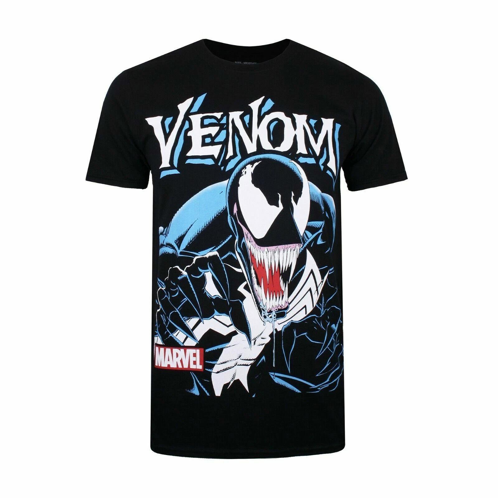 Official Marvel Mens Venom Antihero 100% Cotton T-shirt Mens Tees Top Black S-XXL 4XL