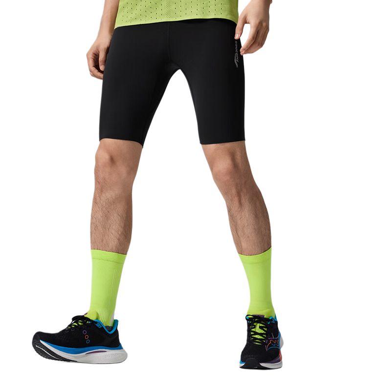 SAUCONY Speed Running Series Fashion Soft Comfortable Casual Four-Point Sports Shorts Unisex Shorts Black SA2250LG61T-BK001
