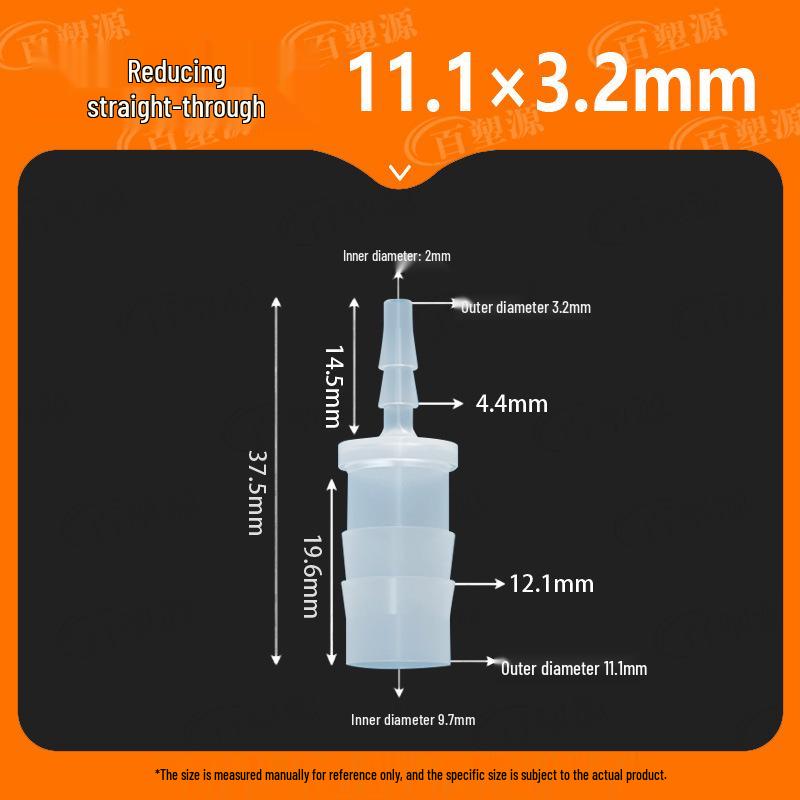 Two-Way Straight Through Plastic Hose Reducer Connector for Fish Tanks