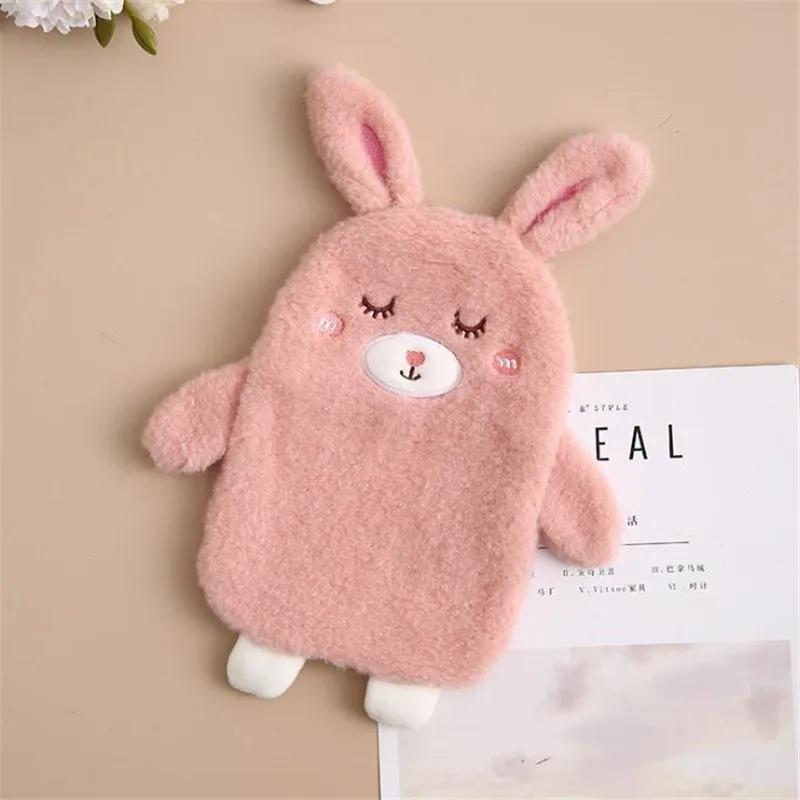 350ML Cute Hot Water Bottle with Cute Plush Cover Lovely Cartoon Hot Water Bag Explosion-proof Portable Hand Warmer Gift