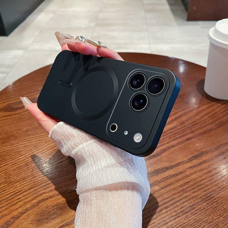 IPhone17PROMAX Liquid Silicone Magnetic Suction Mobile Phone Case Suitable for Apple 16 with Lens Film Soft Protective Cover 15