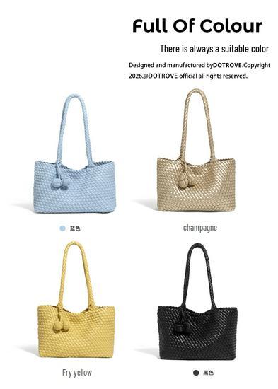 Hand-Woven Large Capacity Women’s Bucket Tote - Spring/Summer 2026 Collection