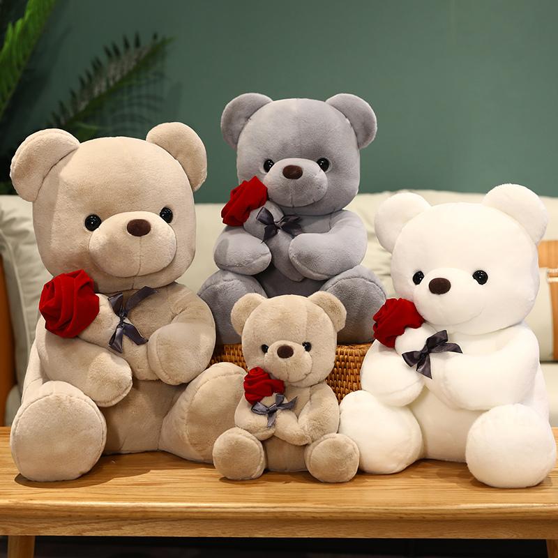 Rosenbär Kuscheltier Weiche Plüschtiere Heimsofa Überwurf Kissen Dekoration Kindergeschenke Valentinstagsgeschenke Hochzeitsfeier Dekorationen