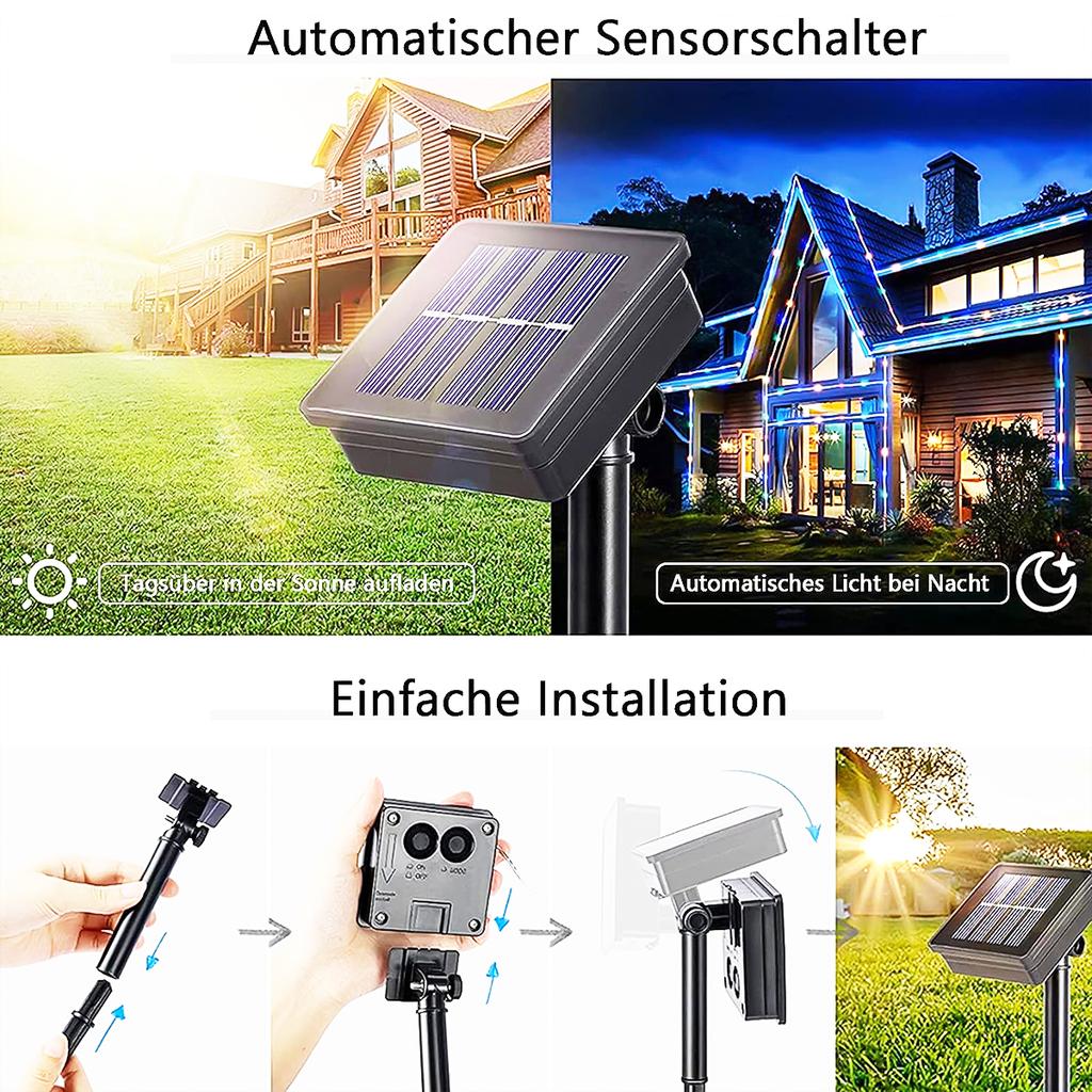 7-32M Solar Rope Light Waterproof Outdoor Solar Powered Fairy Lights 8 Mode Christmas for Garden Yard Holiday Tree Decor Light