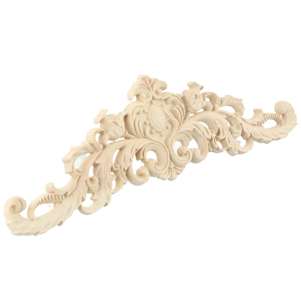 Wood Carved Applique DIY Decor Furniture Moulds Wooden Figurines Crafts Corner Appliques Frame Wall Doors Furniture Decorations
