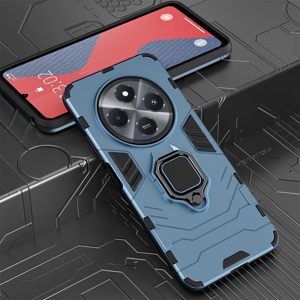 KEYSION Shockproof Armor Case for Xiaomi Redmi 14C Soft Silicone+PC Ring Stand Holder Phone Back Cover for Redmi 14C 4G