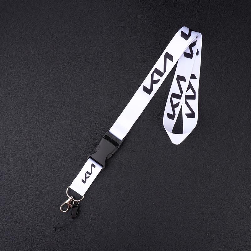 HFVY8 Car Keychain Neck Wear ID Card Pass Lanyard Nylon Long Keyring Ribbon For KIA KN Rio Ceed Sportage Cerato Sorento Optima Picanto