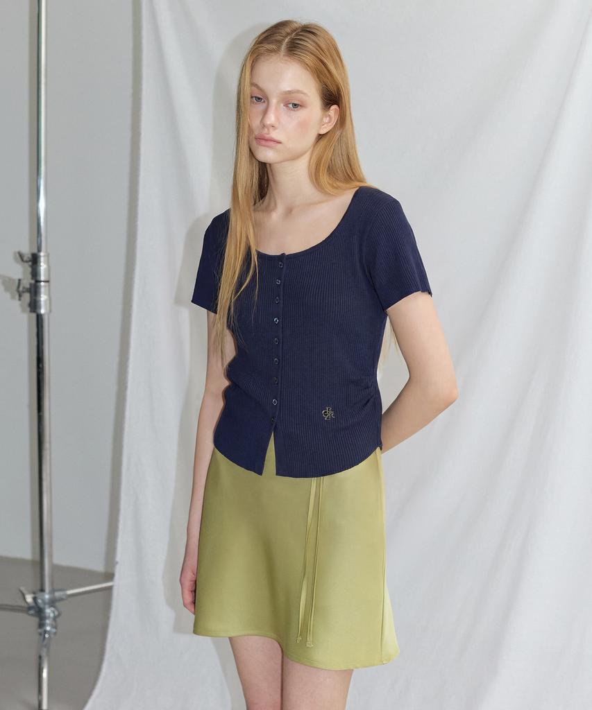 Citybreeze Square Neck Short Sleeve Knit Cardigan_4 Colors