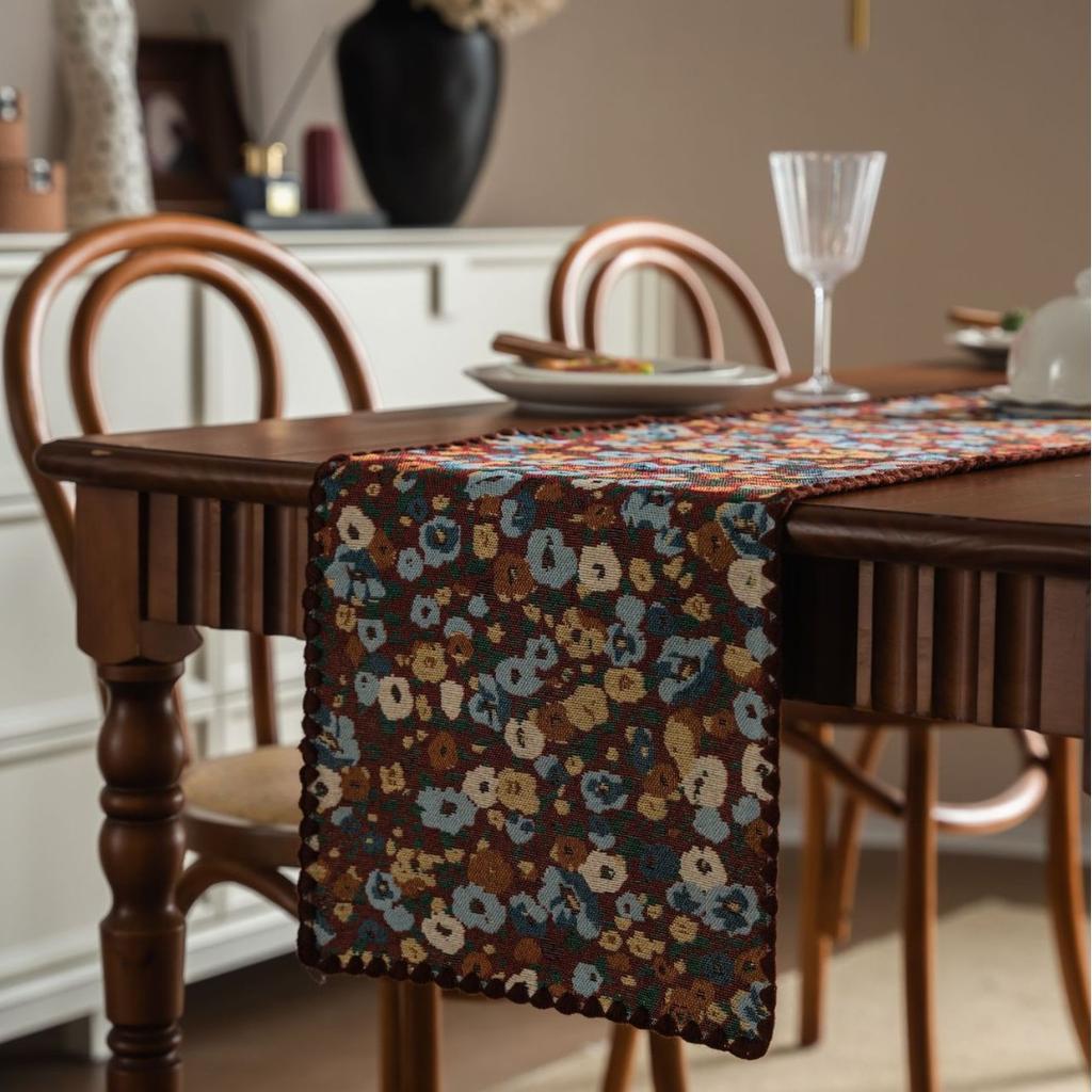 Dining Table Cotton  Linen Table Runner with Tassels