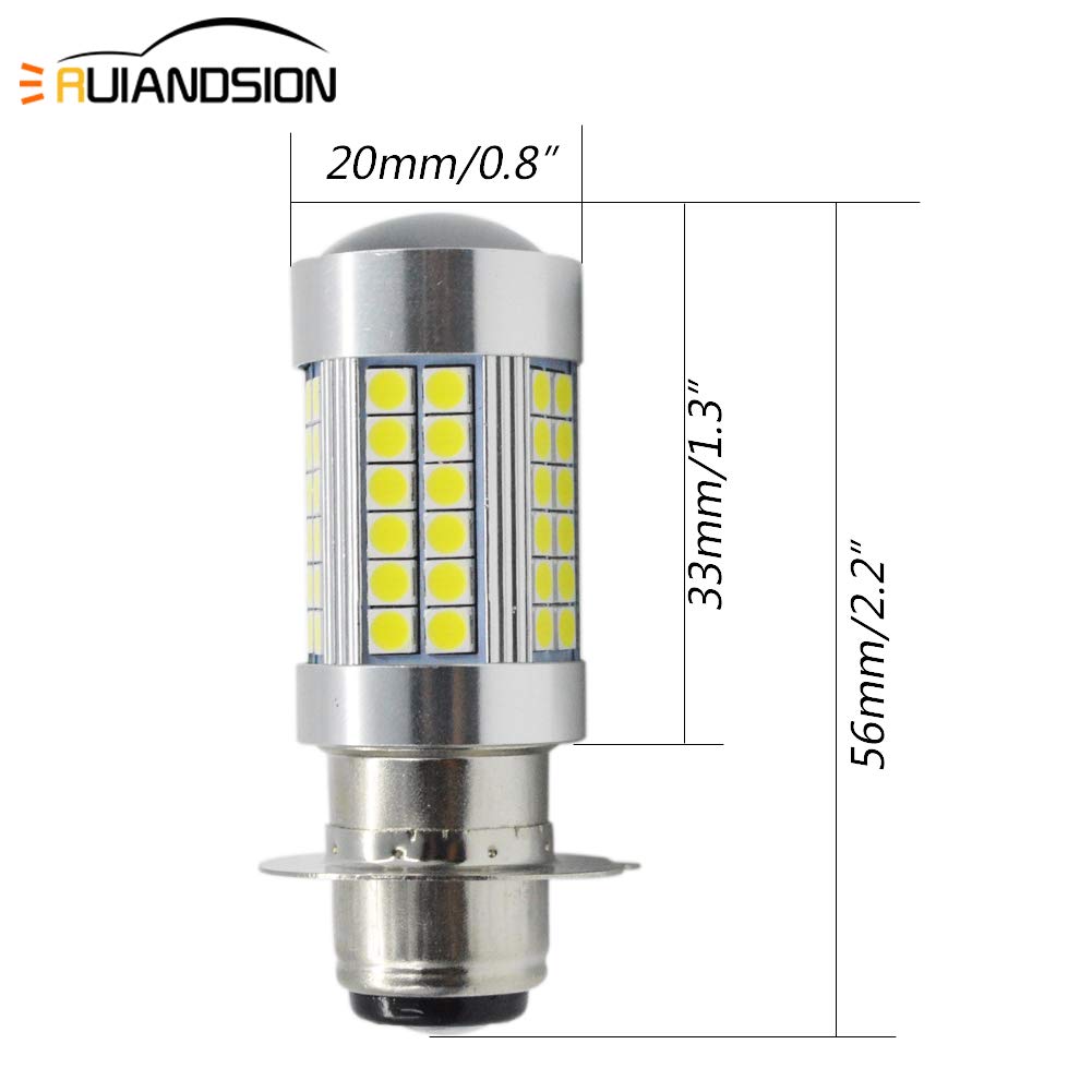 Ruiandsion H6M P15D LED Headlight 12V Hi/Lo Switchable 3030 66SMD