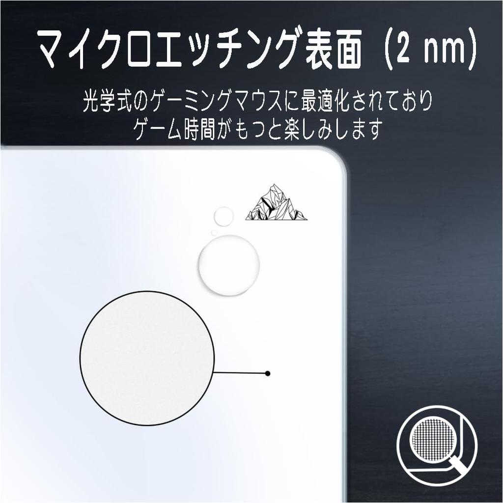 Lovicool Gaming Glass Mouse Pad, Non-Slip, Durable, Tempered Glass for FPS Games and Office Use, 400x450mm, White