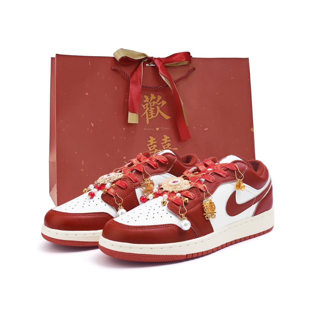 Jordan Air Jordan 1 Low top Skateboard Shoes Women's Red FJ3465-160(Team746-SBOX)