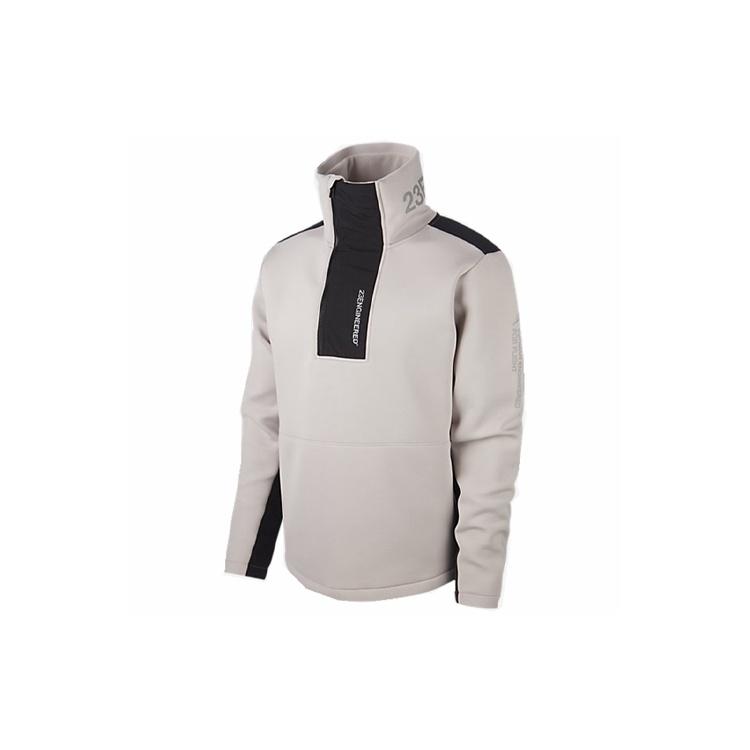 Men s Air Jordan 23 Engineered Stand Collar Knit Contrasting Colors Half Zipper Gray BQ5738-210 L