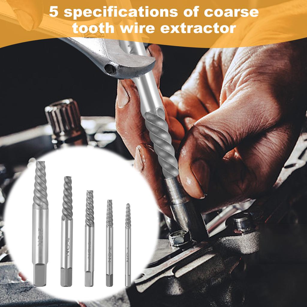 Zestaw 10/14 szt. Wykrętaków do śrub HSS Precyzyjna Kontrola Łatwe Wykręcanie Stal HSS Wiertło Lewoskrętne do Usuwania Uszkodzonych Złamanych Nakrętek, Śrub