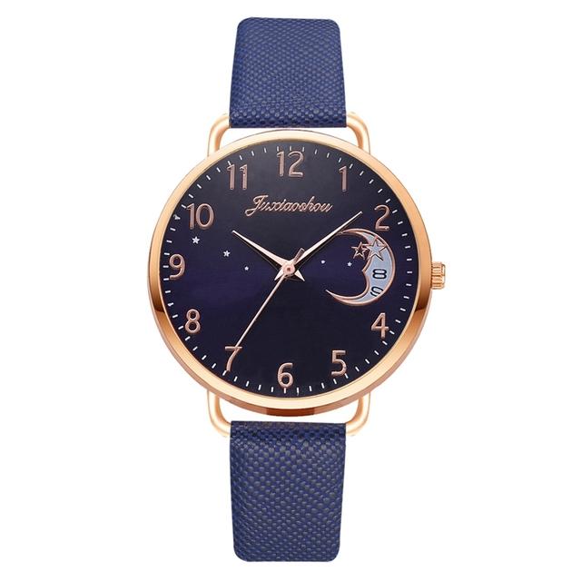 Ladies Moon Digital Bracelet Watch Leather Strap Quartz Watch Relogio Feminino  Sale