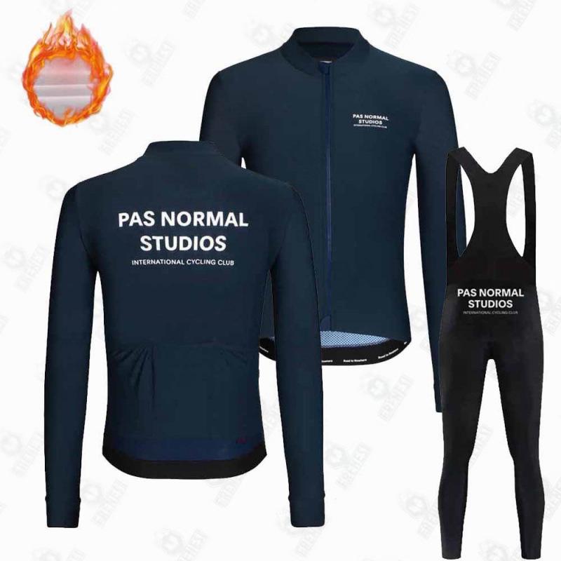 PNS Winter Cycling Fleece Set: Long Sleeve Jersey and Bib Pants for Road & Mountain Biking