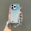 Ombre Color Double-Layer Anti-Drop iPhone 16 Pro Max Phone Case with Lanyard - Suitable for 15PM/17 Series.