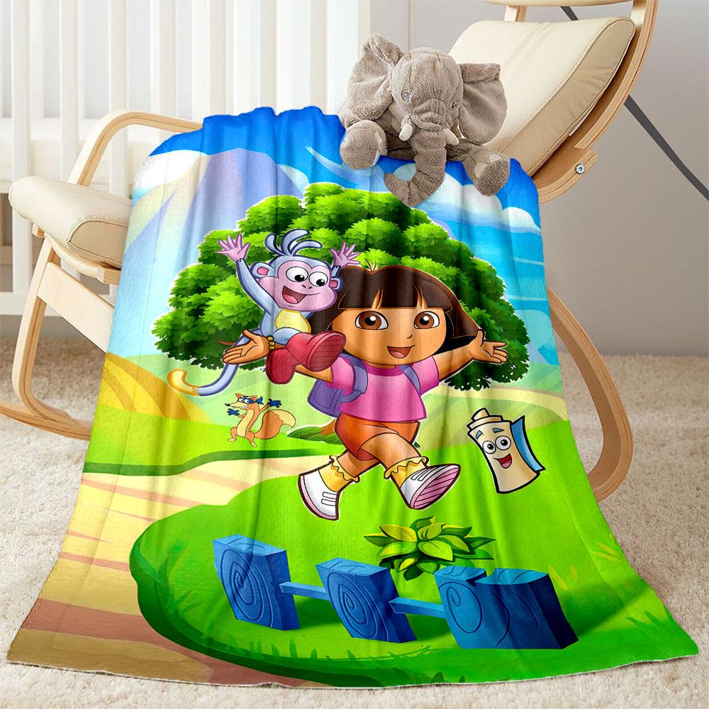Dora Explorer Blanket Durable Comfort Perfect for Sofa Livingroom Couch All-Season Use Modern Style Unique Gift for Family and Friends Camping