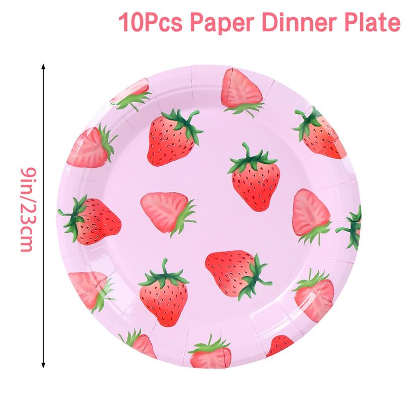 

Клубничная вечеринка одноразовая посуда свадебная вечеринка первый день рождения украшения для детей девочка вечеринка по случаю рождения ребенка столовые приборы принадлежности