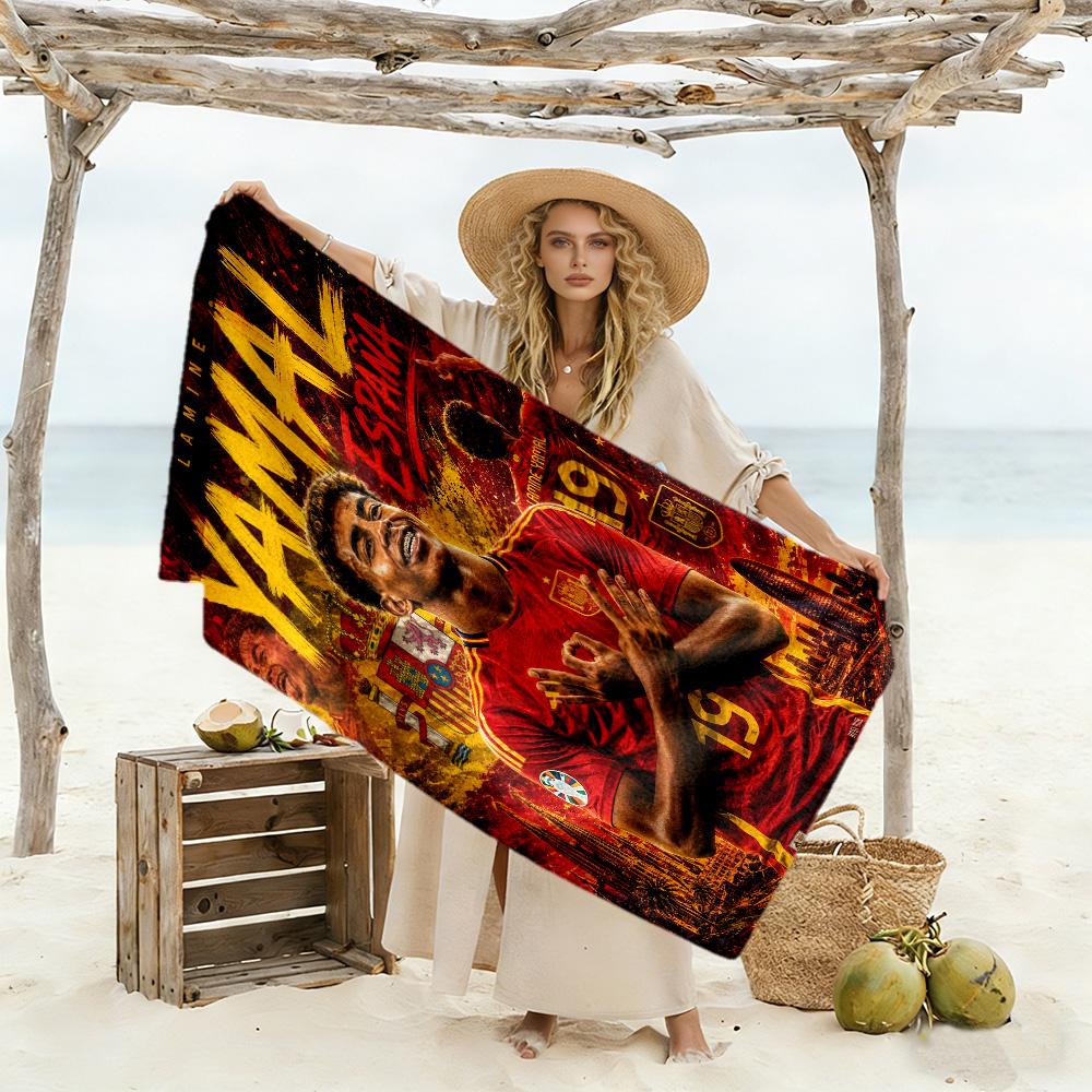 Lamine Yamal Barcelona Player Celebration Beach Towel Soft Durable Quick-Dry Comfortable Lightweight Perfect for Traveling Yoga Camping and Swimming