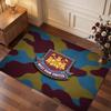 West Ham United Football Print Crystal Velvet Rug, Comfortable Water Absorbent Non Slip Indoor Floor Carpet