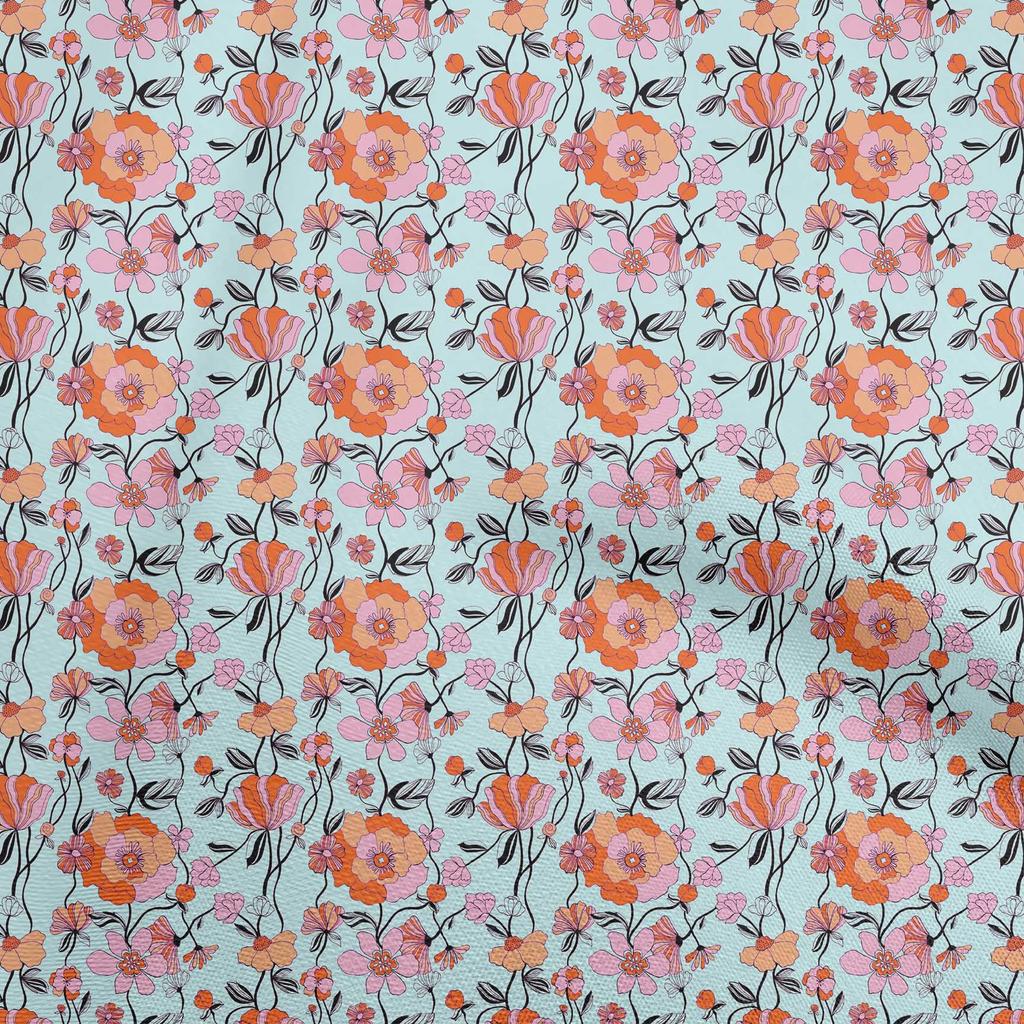 oneOone Cotton Flex Dusty Green Fabric Floral Quilting Supplies Print Sewing Fabric By The Yard 40 Inch