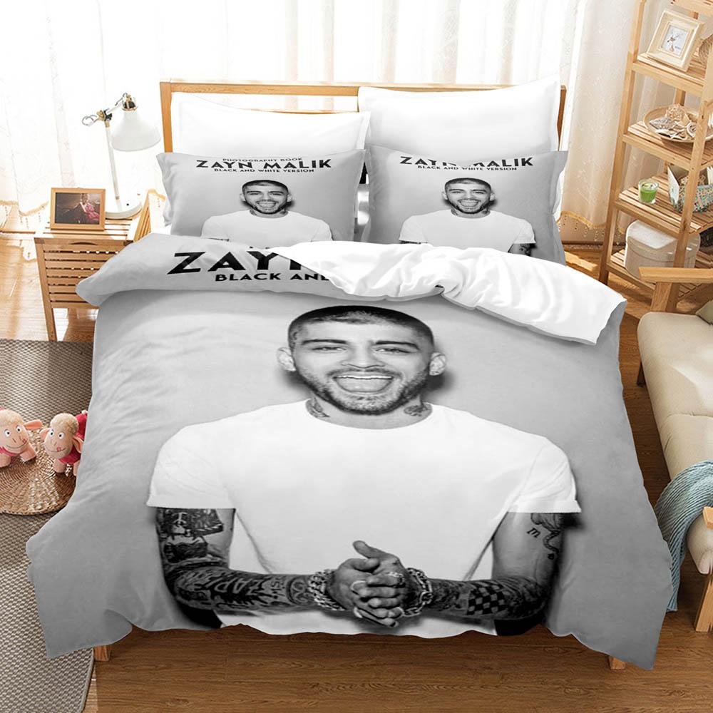 Fashion Zayn Malik Pattern Bedding 3 Piece Set Comfort Quilt Cover Two Pillowcases Household Bed Supplies