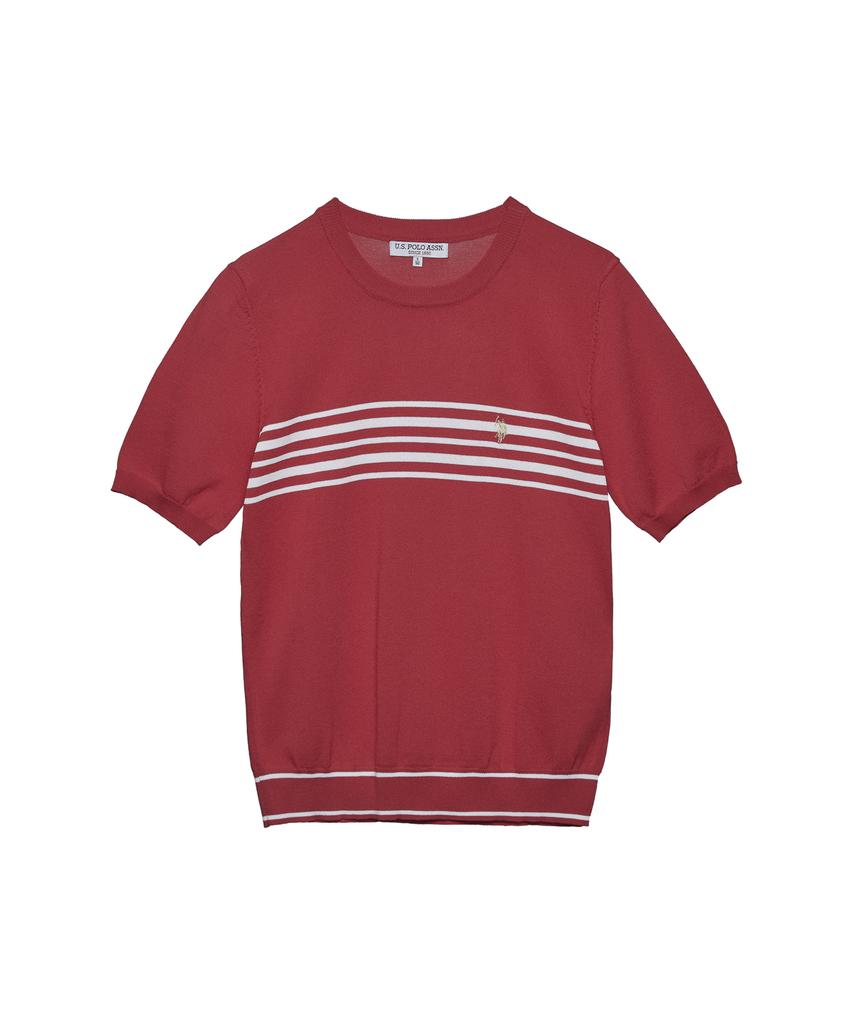 USPOLOASSN Summer Short Sleeve Round Knit_Red