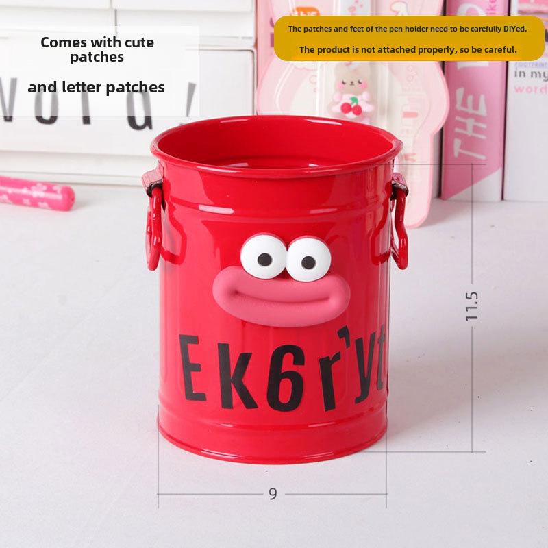 Large Capacity Creative Iron Pen Holder for Office or Dorm Desktop