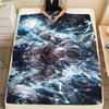 Goku Practical Household Printed Blanket, Flannel Blanket Ideal for Sofa, Bed, Bedroom, Chair & Outdoor Picnic.-TING