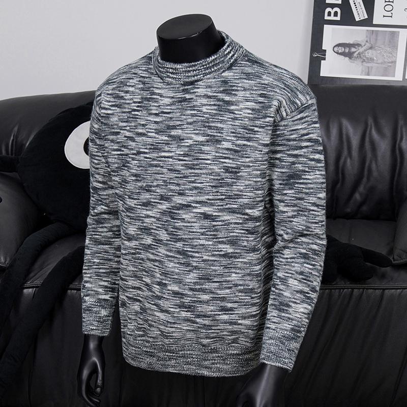 

Мужской свитер с градиентом, узор, свитер с круглым вырезом, контрастный, с длинным рукавом, повседневный топ L чёрный