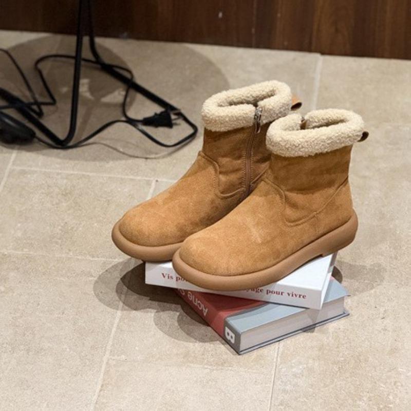 Thick-soled Snow Boots Women's New Winter Fleece Thickened Short Fleece Boots Cotton Shoes Martin Boots