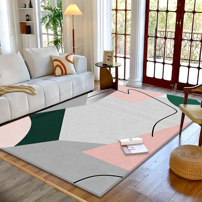 VIKAMA Simple Luxury Crystal Carpet Home Living Room Bedroom Sofa Coffee Table Rug and Home Anti-Slip Floor Mat Decoration